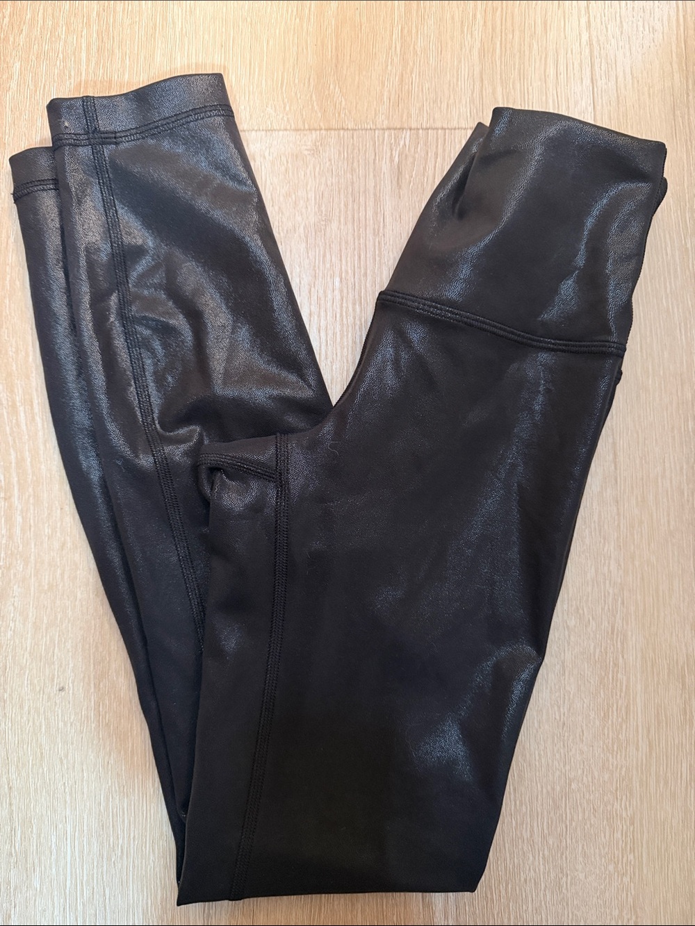 lululemon athletica Black Faux-Leather Look Jeggings